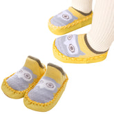 Soft and Stretchy Cotton Sock Shoes for Baby (Yellow Owl)